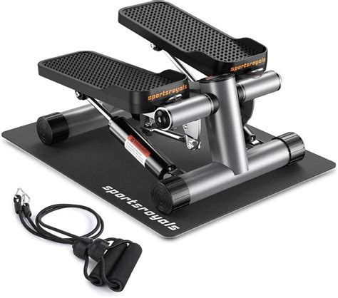 Sportsroyals Stair Stepper For Exercise Mini Steppers With Resistance Band Hydraulic Fitness