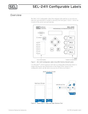 Fillable Online SEL 2411 Configurable Labels Fax Email Print PdfFiller