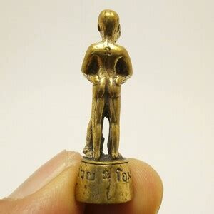 Inn Lovers Strong Love Sex Appeal Attraction Thai Mini Brass Amulet Ohm Maha Laluay Thailand