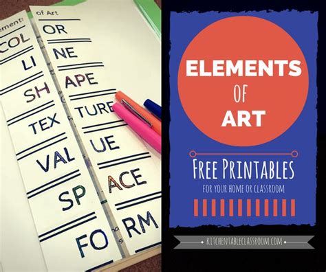 Three Different Types Of Printables With The Title Elements Of Art