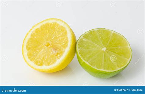 Half Lemon And Half Lime Stock Image Image Of Freshness 55857577