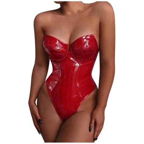 Sexy Leath Nouvelle Combinaison Body Teddy Sous V Tements V Tements De Nuit Lingerie Sous