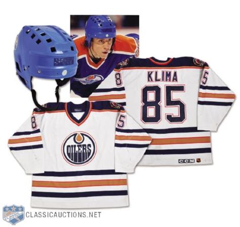 Lot Detail Petr Klimas 1996 97 Edmonton Oilers Game Worn Jersey And