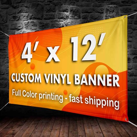 4x12 Custom Banners Vinyl Banner Printing 13oz Full Etsy