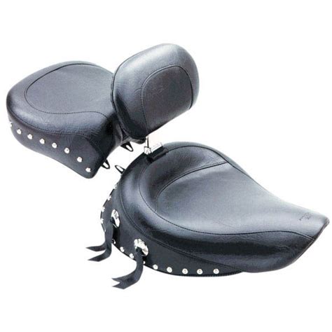 Mustang Wide Touring Solo Seat Studded With Driver Backrest 79109