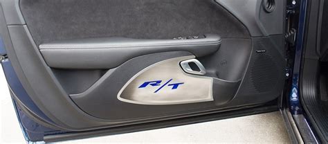 Challenger Brushed Stainless Carbon Door Badges