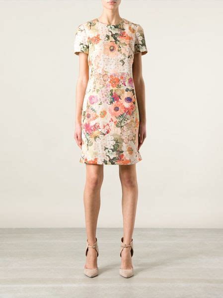 Tory Burch Floral Print Dress in Floral (yellow & orange) | Lyst