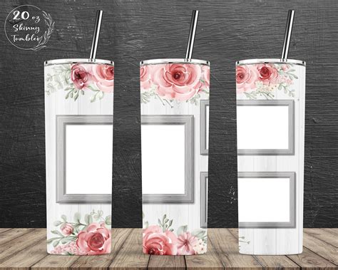 Picture Frame Tumbler 20oz Skinny Tumbler Sublimation Wrap Design