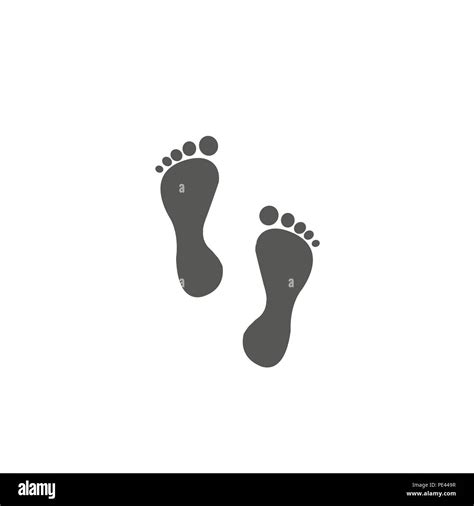 Human Feet Black Silhouette Footprint With Toes Symbol Icon Eps 10