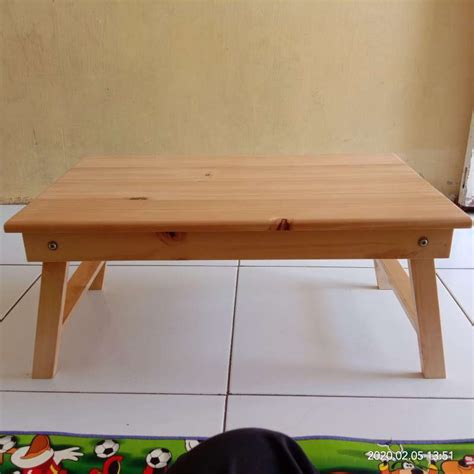 Jual Meja Lipat Meja Laptop Meja Belajar Kayu Pinus Clear Finish Di