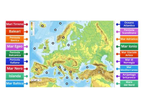 Europa I Mari Isole E Penisole Labelled Diagram