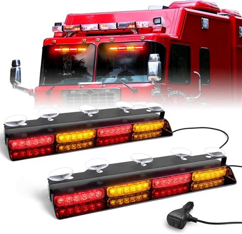 Amazon Hlauto Z J Emergency Dash Strobe Lights X Inch Red