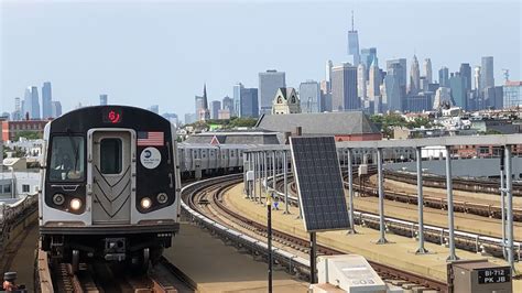 MTA SUBWAY R160 G Trains Arriving And Departing Smith 9th Streets