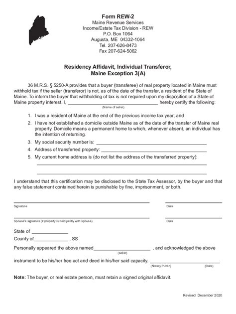 Rew Maine Form Fill Out And Sign Printable Pdf Template