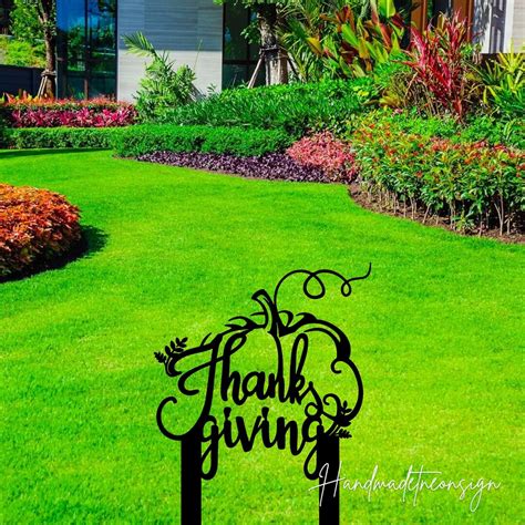 Custom Outdoor Thanksgiving Garden Metal Sign With Stakes Personalized ...