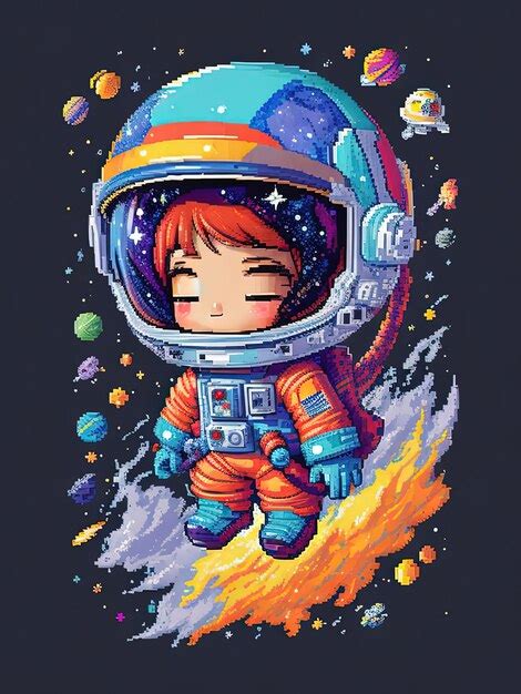 Pixel Art Adventures Adorables Astronautes Galaxy Stars Et Dessins De T