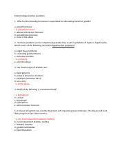 Endocrinology Practice Questions Docx Endocrinology Practice