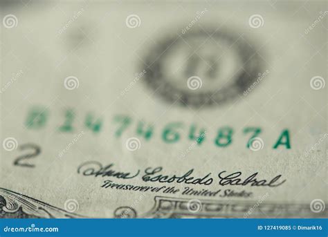 Signature of Treasurer on Dollar Banknote Stock Image - Image of ...