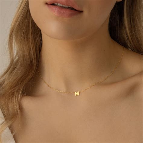 Dainty Initial Necklace By Caitlyn Minimalist Custom Letter Etsy