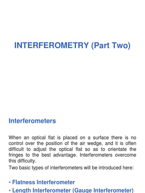 2 Interferometry 2 Pdf Interferometry Optics