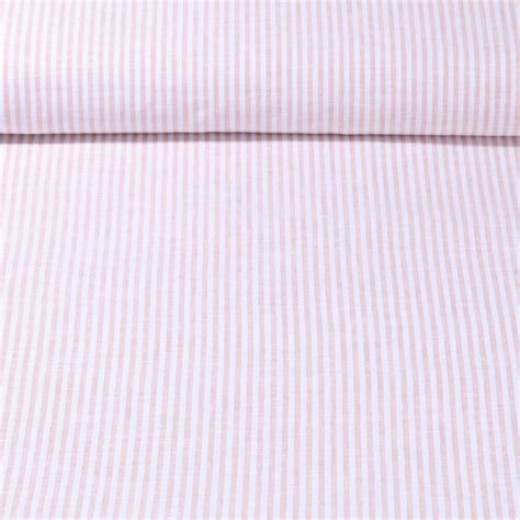 Baumwoll Leinen Streifen Ecru Nude Snaply