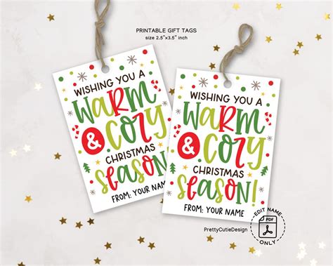 Printable Hot Chocolate Christmas Gift Tags Wishing You A Warm And