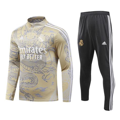 Real Madrid Zip Tracksuit Yellow Gogoalshop