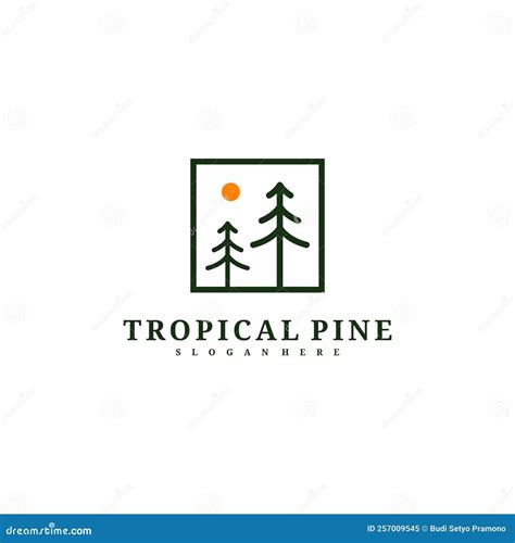 Pine Tree Logo Design Vector Template Tropical Forest Logo Concepts