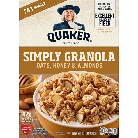 Quaker Simply Granola Oats Honey And Almonds Granola Smartlabel™