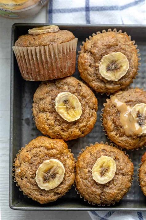 Peanut Butter Banana Muffins Gluten Free Recipe Feelgoodfoodie