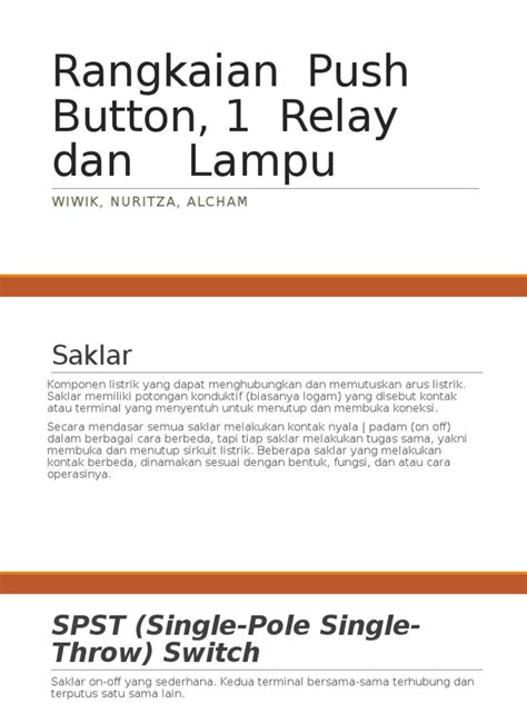 Rangkaian Push Button Relay Dan Lampu Pdf