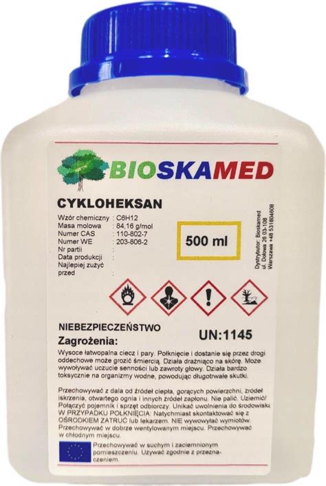 Drobne akcesoria medyczne Bioskamed Cykloheksan Czystość 99 500ml