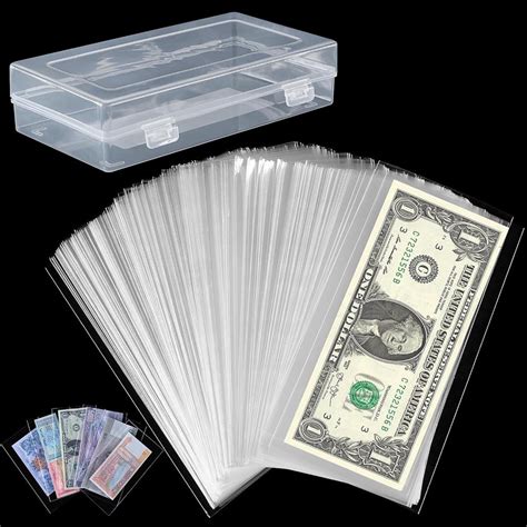 Nogis Currency Sleeves Clear Paper Money Holders For Cash Collectors