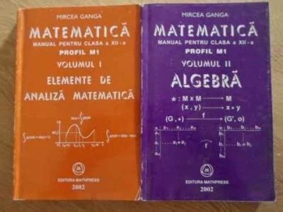 MATEMATICA MANUAL PENTRU CLASA A XII A PROFIL M1 VOL 1 2 ALGEBRA