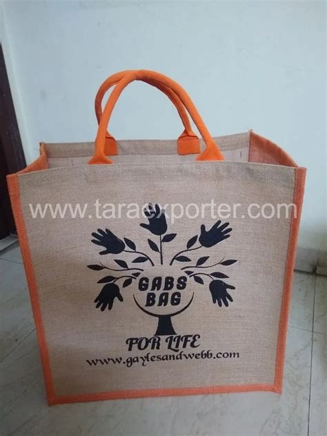 Printed Te Jute Shopping Webbing Rope Handle Bag At Rs Piece In