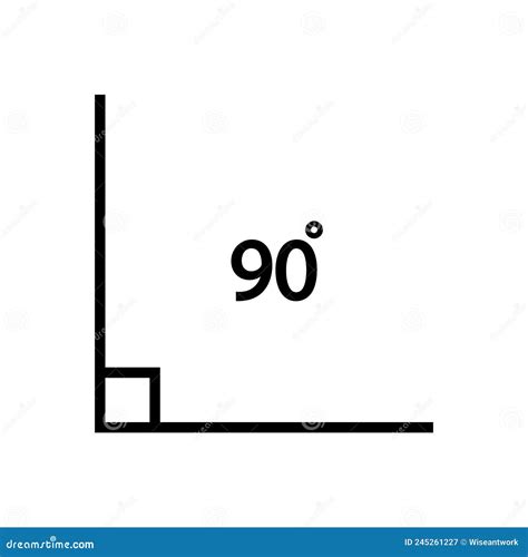 90 Degree Angle. Icon of 90 Degree. Acute Angle. Symbol for Measure and