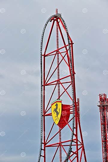 Ferrari Land Roller Coaster At Portaventura Salou In Hdr Editorial