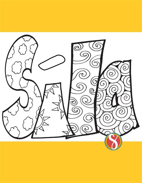 Free Sila Name Coloring Pages — Stevie Doodles