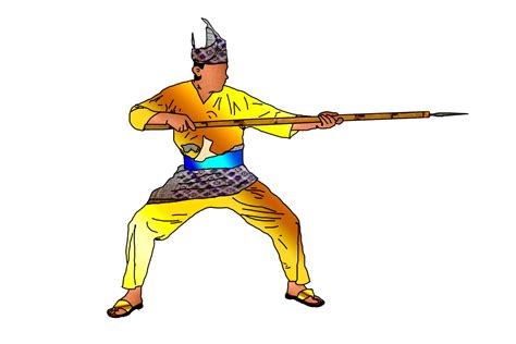 Malay Warrior Movement Pattern With Hold Spear Long Range Weapon