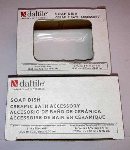 Pack New Bright White Daltile Ceramic Soap Dish Thinset Wallmount