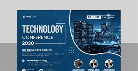 Technology Conference Flyer And Event Invitation Banner Template Design