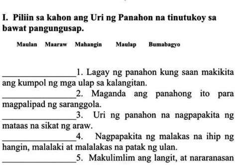 SOLVED: PLS answer this wag aanswer kung Di alam at May alam sagutin :> I Piliin sa kahon ang ...