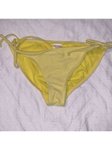 XHILARATION Women S Yellow Side Tie Bikini Swimwear Bottom XL EBay