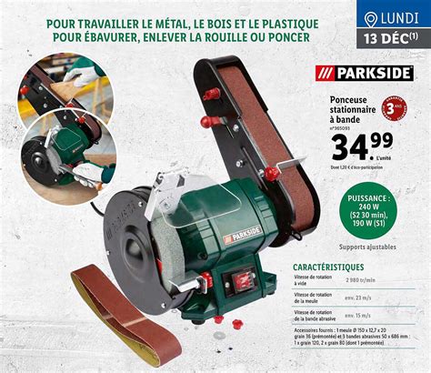 Promo Ponceuse Stationnaire Bande Parkside Chez Lidl Icatalogue Fr