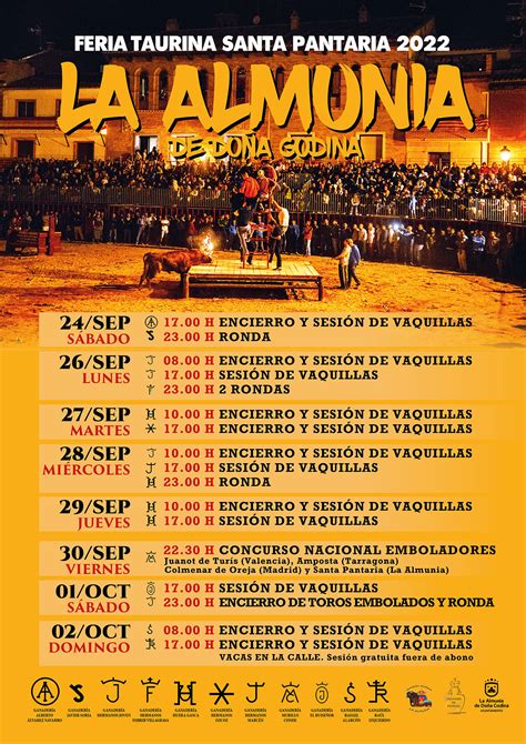 Cartel Feria Taurina De La Almunia Fiestas Santa Pantaria