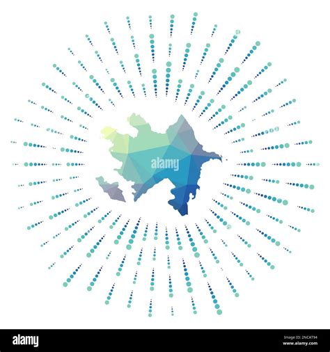 Shape Of Azerbaijan Polygonal Sunburst Map Of The Country With