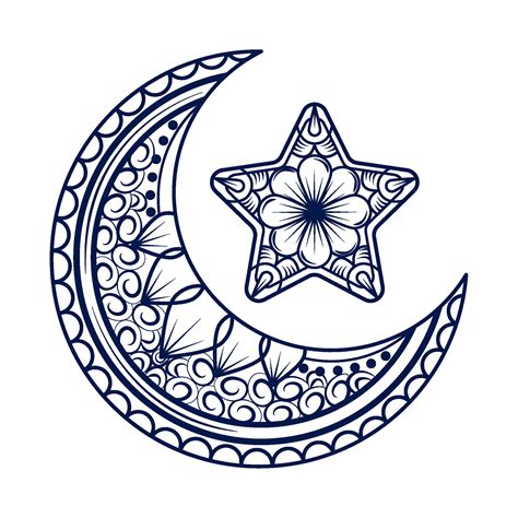 ornate decoration Islamic moon and star icon isolated 24744432 Vector ...