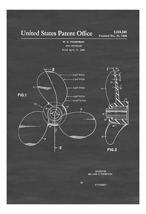 Boat Propeller Patent - Vintage Propeller, Propeller Blueprint, Naval ...