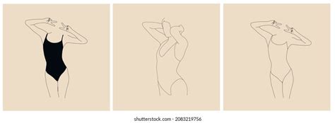 Linear Drawing Naked Female Body One Stock Vector Royalty Free Shutterstock