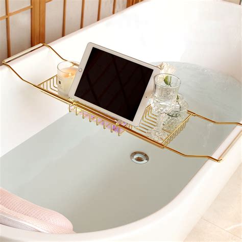 Stainless Steel Bath Tray, Bathtub Caddy Tray with Extending Sides, Expandable Bath Trays with ...